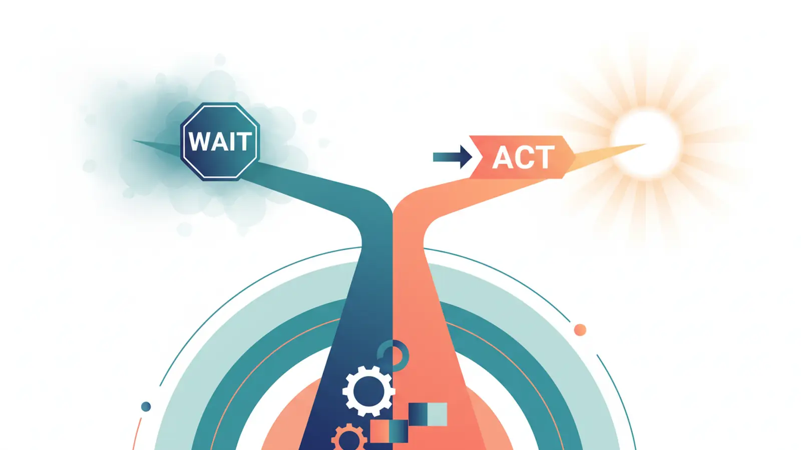 Illustration showing early adopters leading while others wait for standards to emerge