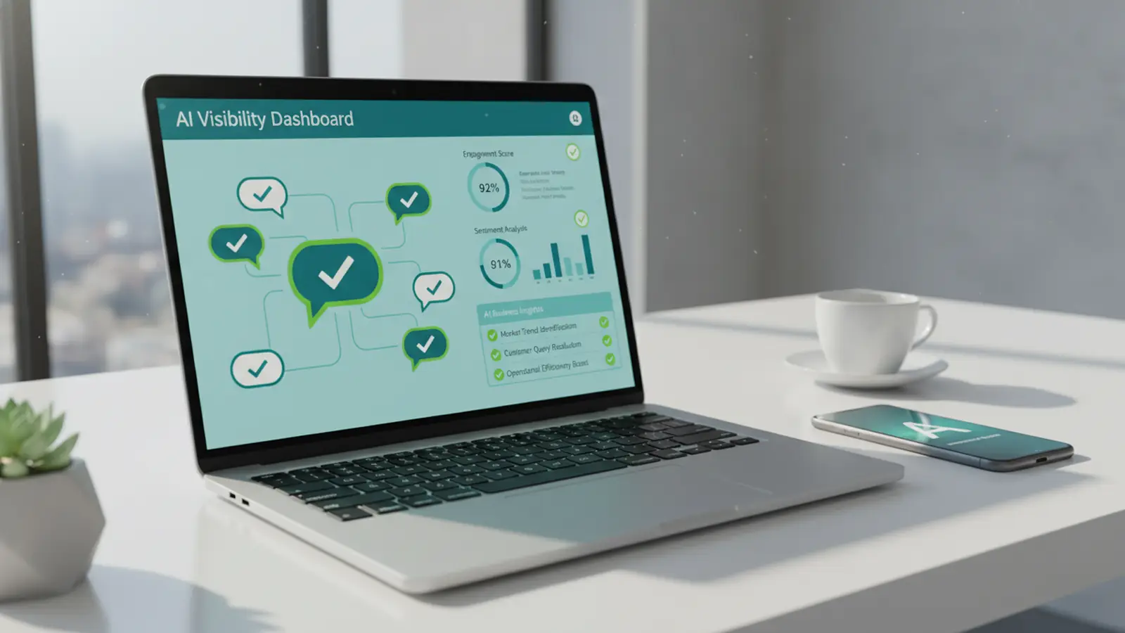 AI Visibility Checker dashboard showing live ChatGPT responses about a business